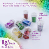 BAZIC 0.28 oz (8g) 4 Primary Color Glitter Shaker, pack of 24