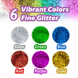 BAZIC 0.28 oz (8g) 4 Primary Color Glitter Shaker, pack of 24