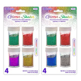 BAZIC 0.28 oz (8g) 4 Primary Color Glitter Shaker, pack of 24