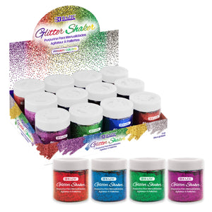 BAZIC 2 oz (56.6g) Primary Color Glitter Shaker, pack of 12