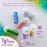 BAZIC 0.25 oz (7g) 6 Primary Color Glitter Shaker, pack of 24