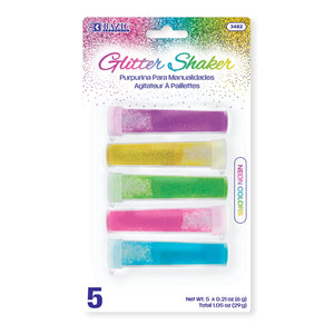 BAZIC 0.21 oz (6g) 5 Neon Color Glitter Shaker, pack of 24