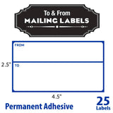 BAZIC Mailing Label (25/Pack), pack of 24