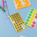 BAZIC Gold Foil Number Label (378/Pack), pack of 24