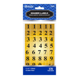 BAZIC Gold Foil Number Label (378/Pack), pack of 24