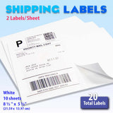 BAZIC 8.5" X 5.5" Shipping Labels (20/Pack), pack of 24