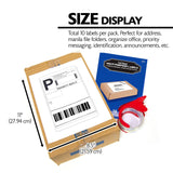 BAZIC 8.5" X 11" Full Sheet White Multipurpose Labels (10/Pack), pack of 24