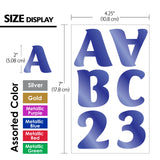 BAZIC 2" Metallic Color Alphabet & Numbers Stickers (72/Pack), pack of 24