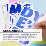 BAZIC 2" Metallic Color Alphabet & Numbers Stickers (72/Pack), pack of 24