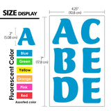 BAZIC 2" Fluorescent Color Alphabet & Numbers Stickers (72/Pack), pack of 24