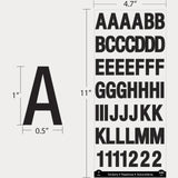 BAZIC 1" Black Color Alphabet & Numbers Stickers (346/Pack), pack of 24