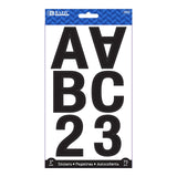 BAZIC 2" Black Color Alphabet & Numbers Stickers (72/Pack), pack of 24