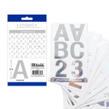 BAZIC 2" Silver Metallic Color Alphabet & Numbers Stickers (72/Pack), pack of 24