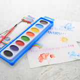 BAZIC 8 Ct. Semi Moist Watercolor w/ Brush, pack of 24