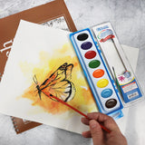 BAZIC 8 Ct. Semi Moist Watercolor w/ Brush, pack of 24
