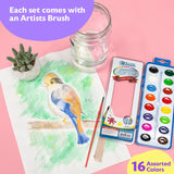 BAZIC 16 Ct. Semi Moist Watercolor w/ Brush, pack of 24