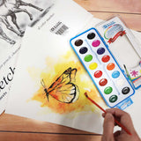 BAZIC 16 Ct. Semi Moist Watercolor w/ Brush, pack of 24