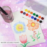 BAZIC Watercolor w/ Brush & Mixing Palette, 16 Color Non-Toxic, 24-Pack