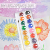 BAZIC Watercolor w/ Brush & Mixing Palette, 16 Color Non-Toxic, 24-Pack