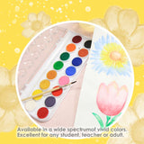 BAZIC Watercolor w/ Brush & Mixing Palette, 16 Color Non-Toxic, 24-Pack
