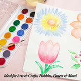 BAZIC Watercolor w/ Brush & Mixing Palette, 16 Color Non-Toxic, 24-Pack