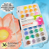 BAZIC 36 Ct. Watercolor w/ Brush, pack of 12