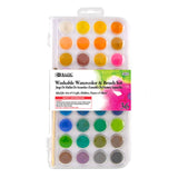 BAZIC 36 Ct. Watercolor w/ Brush, pack of 12
