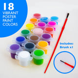 BAZIC 0.17 FL OZ (5 mL) 18 Color Kid's Paint w/ Brush, pack of 24