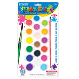BAZIC 0.17 FL OZ (5 mL) 18 Color Kid's Paint w/ Brush, pack of 24