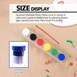 BAZIC Poster Paint w/ Brush 4.5oz/133ml, 6 Color Non-Toxic Paint, 24-Packs