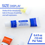 BAZIC 0.4 FL OZ (12 mL) 12 Colors Acrylic Paint, pack of 12