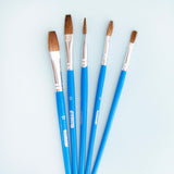 BAZIC Flat Natural Hair Paint Brush (5/Pack), pack of 24