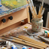 BAZIC Flat Natural Bristle Paint Brush (9/Pack), pack of 12