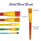 BAZIC Paint Brush w/ Translucent Handle set (5/Pack), pack of 24