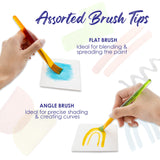 BAZIC Paint Brush w/ Translucent Handle set (5/Pack), pack of 24