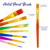 BAZIC Paint Brush w/ Translucent Handle set (7/Pack), pack of 24