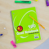 BAZIC 100 Ct. Quad-Ruled 4-1" Spiral Notebook, Case Pack 24