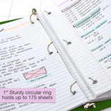 BAZIC 1" Green 3-Ring View Binder w/ 2-Pockets