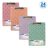 BAZIC Wood Clipboard Retro Hardboard, Low Profile Clip, 24-Pack