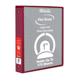 1" 3-Ring View Binder w/ 2-Pockets, pack of 12