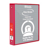 1" 3-Ring View Binder w/ 2-Pockets, pack of 12