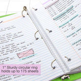 BAZIC 1" Lime Green 3-Ring View Binder w/ 2-Pockets