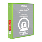 1" 3-Ring View Binder w/ 2-Pockets, pack of 12