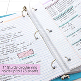 BAZIC 1" Cyan 3-Ring View Binder w/ 2-Pockets