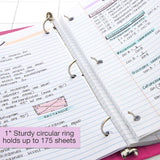 BAZIC 1" Fuchsia 3-Ring View Binder w/ 2-Pockets