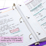 BAZIC 1" Purple 3-Ring View Binder w/ 2-Pockets