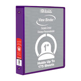 1" 3-Ring View Binder w/ 2-Pockets, pack of 12