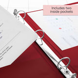 BAZIC 3 Ring Binder 1.5" Economy View Binders Burgundy, Hold 280 Sheets, 12-Count