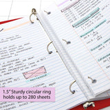 BAZIC 3 Ring Binder 1.5" Economy View Binders Red, Hold 280 Sheets, 12-Count