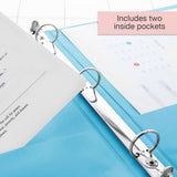 BAZIC 3 Ring Binder 1.5" Economy View Binders Cyan, Hold 280 Sheets, 12-Count